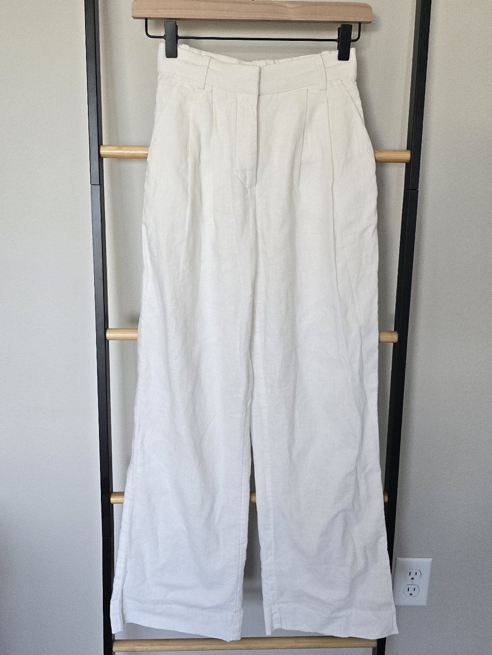 NWT A&F Sloane Tailored Linen Blend Wide Leg Pants Size XXS Short - Picture 4 of 12